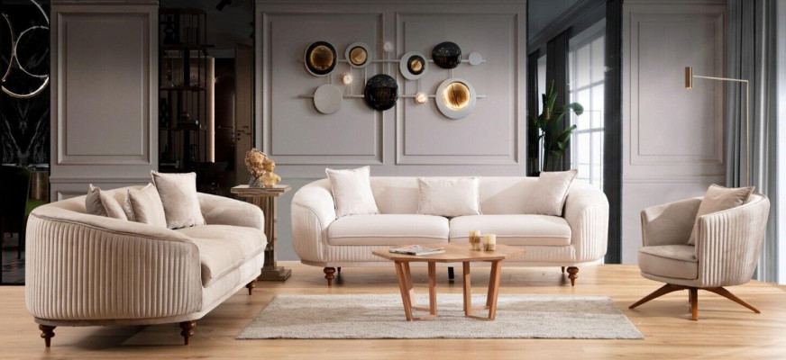 Sofa Couch Velvet Upholstery Seat 321 Seater Suite Design Wood Sofas new