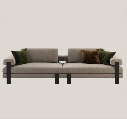 Sofa 2 Seater Textile Wood Modern Sofa Upholstery Couch Design Luxury new