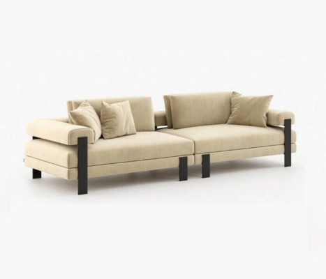 Designer Sofa 2 Seater Modern Couch Upholstery Beige Sofas Designsofa new