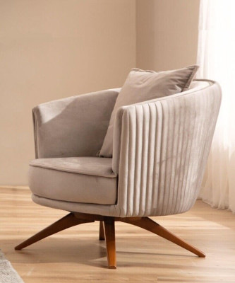 Design Armchair Couch Upholstery Luxury 1 Seater Textile Velvet Single Seater new