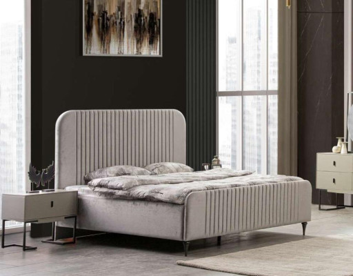 Bed 2x Bedside tables Bedroom Set Design Modern Luxury Set 5 pcs.