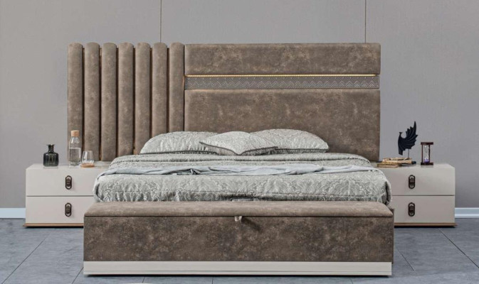 Bed 2x Bedside tables Dressing table with Mirror Set 5 pieces Italian style