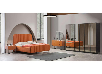 Complete's Bedroom Bed 2x Bedside tables 5 pieces. Modern Set Luxury new