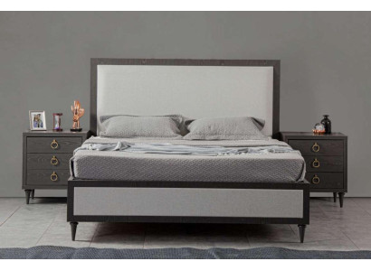Bedroom Set Gray Bed Design Modern Luxury 2x Bedside tables 3 pcs. new