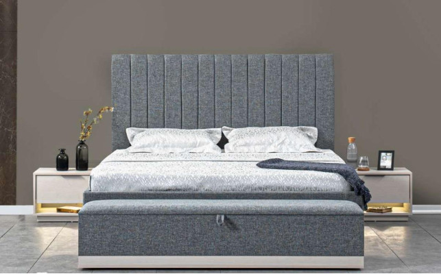 Bed Textile 2x Bedside tables 3 pieces. Bedroom Set Furniture Modern Luxury