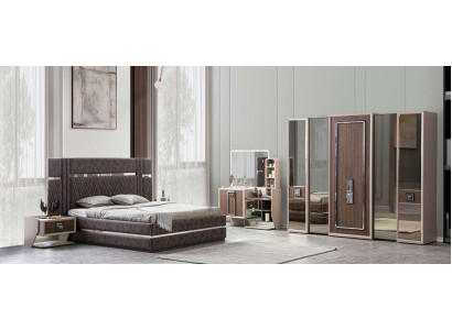 Bed 2x Bedside tables 5tlg Bedroom Design Modern Luxury Furniture new