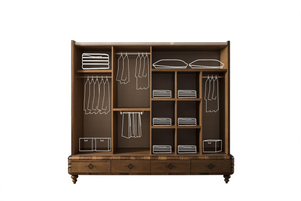 Modern Wardrobe Luxury Wardrobe Wood Cabinets Brown Bedroom