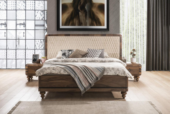 Bedroom Furniture Luxury Designer Bed 2x Nightstands Double bed 3pcs
