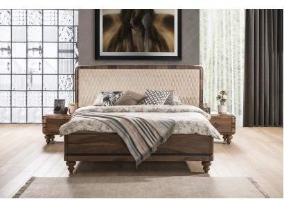 Bedroom Furniture Luxury Designer Bed 2x Nightstands Double bed 3pcs