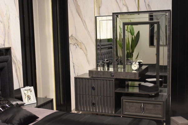 Black Dressing Table Luxury Wood Console Designer Bedroom Furniture