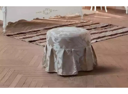 Gray Luxury Footstool Round Upholstered furniture Textile Stool Ottoman