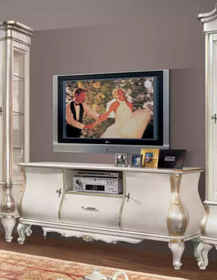 TV lowboard Luxurious Classic s white Wood new in the living room