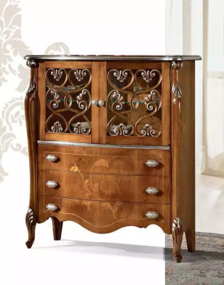 Classic Brown Antique Style Chest of drawers 3x drawers Living room storage space