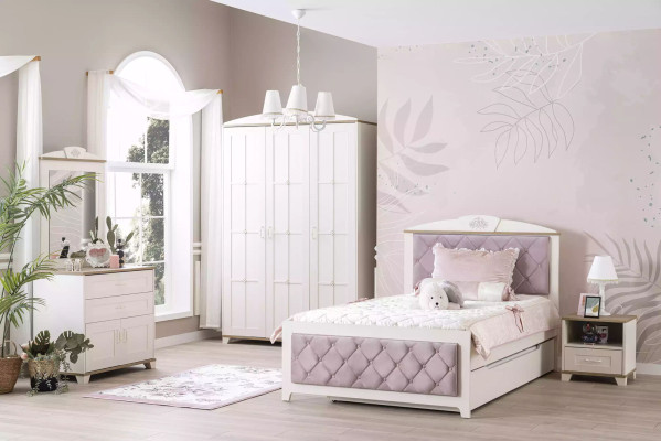 Functional Bed Chesterfield Extendable Childrens Bed Bed 100 Wood Pink