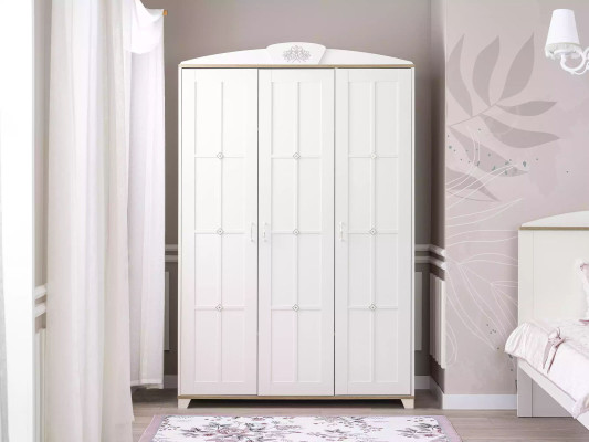 Design Wardrobe Wardrobe Wooden Cabinet Furniture Wood Luxury White 3 Door