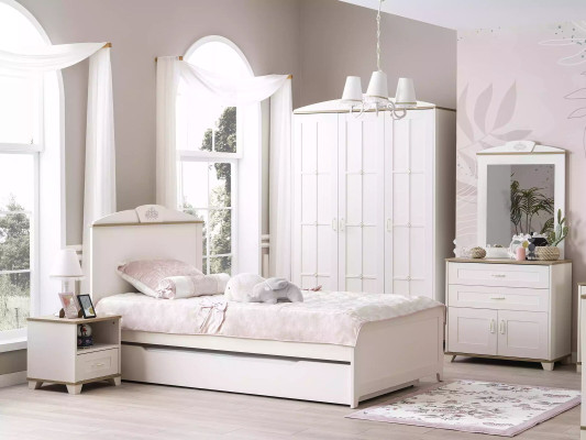 Childrens bed Wooden bed Functional bed Extendable Bed 100 Wood White new