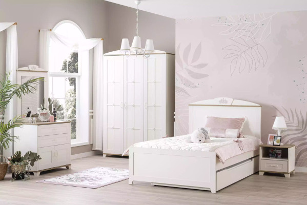 Childrens bed Wooden bed Functional bed Extendable Bed 100 Wood White new
