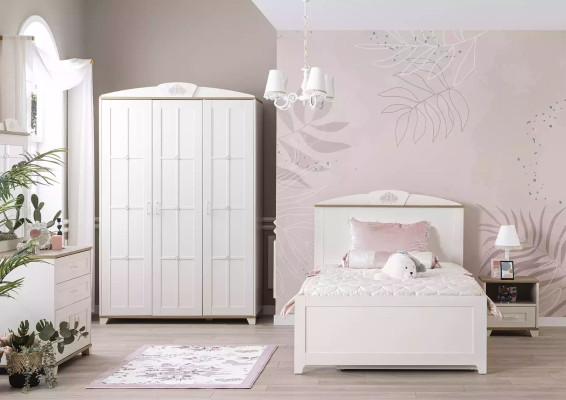 Childrens bed Wooden bed Functional bed Extendable Bed 100 Wood White new
