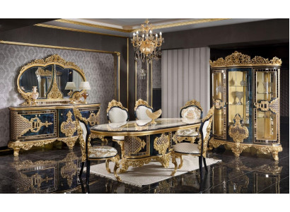 Stylish Classic Dining room Suite Dining table Chest of drawers Mirror Chairs