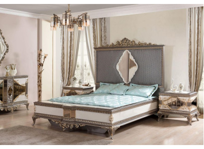 Classic Gray Bedroom Luxury Suite Double bed 2x Bedside tables
