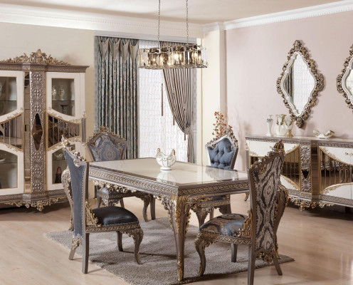 Designer Classic r Dining room set chair group Dining table Suite 5 pieces