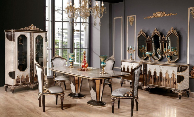 Complete e Classic Dining room Group Luxury Dining room Dining table Chairs