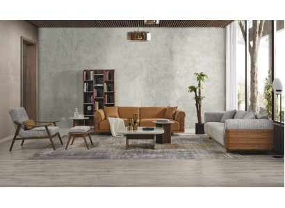Upholstered sofa couch set sofa set Complete e Brown Fabric fabric sofa