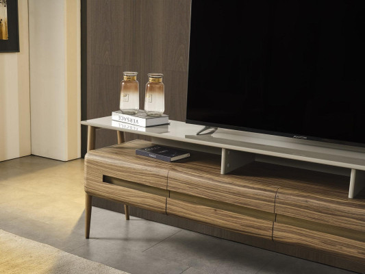 TV-cabinet Lowboard TV Stand Wall unit Sideboard Wardrobe Wood Brown Stylish
