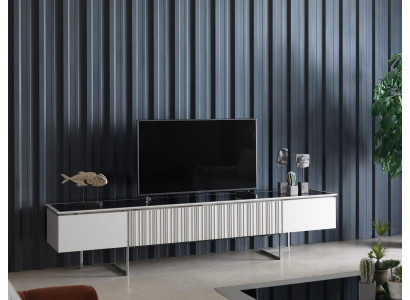 Stylish TV cabinet lowboard TV stand wall unit sideboard wardrobe wood white