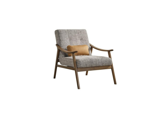 Armchair Wing Chair Seater Polyester Gray Fabric Living room Modern