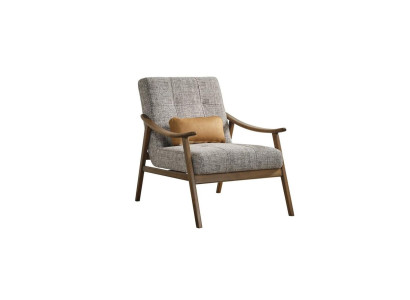 Armchair Wing Chair Seater Polyester Gray Fabric Living room Modern