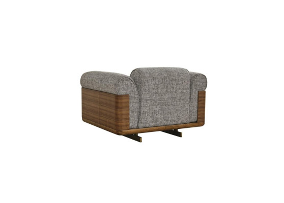 Armchair Fabric Wing Chair Seater Polyester Gray Living room Modern