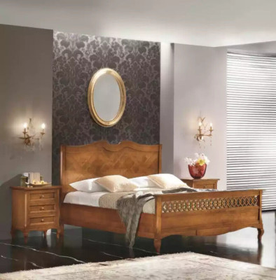 Bed 2x Bedside tables Chest of drawers 5 pieces. Set Bedroom Italian Furniture