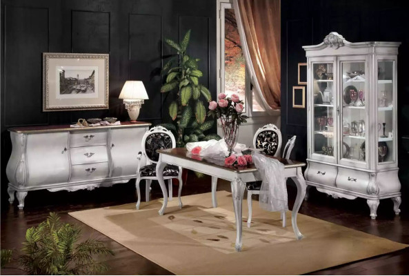 Design Dining room Wooden furniture 4x Chair White Table Dining set Dining set 5 pieces