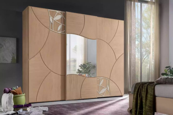 Wardrobe Sliding Doors Bedroom Wardrobe Wall Wood Mirror new