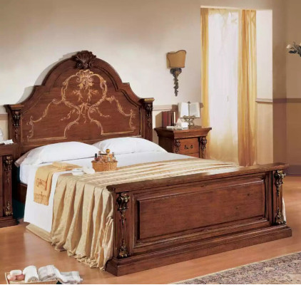Bedroom Bed Wood 160x200 Beds Brown Double bed Furniture