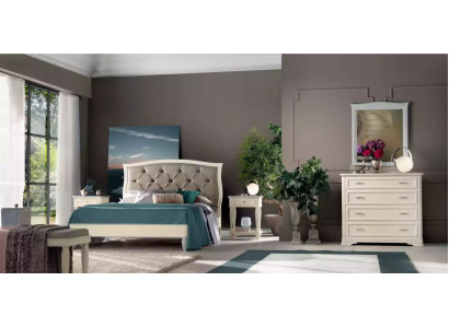 Bed 2x Bedside tables 5 pcs. Bedroom Design Luxury Chest of drawers Complete it