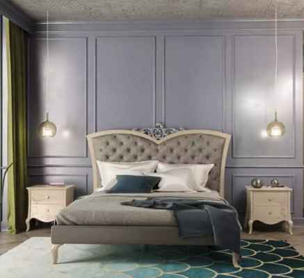 Bedroom Bed 2x Bedside tables Luxury Complete e Sets Furniture Room 4pcs.