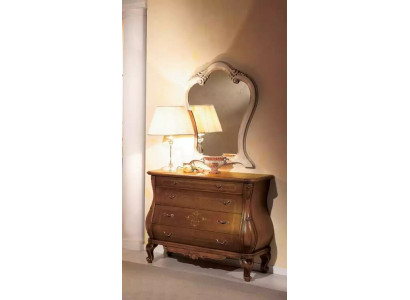 Bedroom Chest of drawers with Mirror Luxury Classic Furniture Set 2pcs Wood