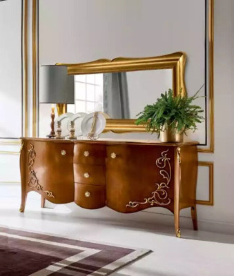 Sideboard Italian Furniture Mirror 2-piece Chest of drawers Sideboard Wardrobe Wood
