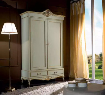Classic r Wardrobe Furniture Wood Cabinets Bedroom White new