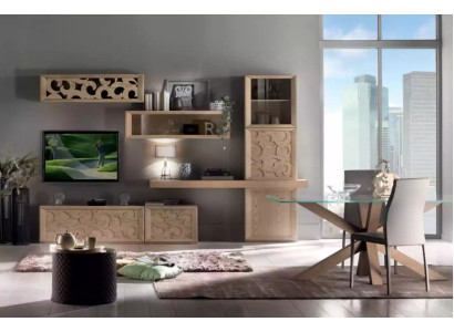 Wall unit Wood Style Classic Italian Living room Furniture Wardrobe