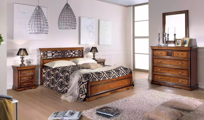 Complete's Bedroom Set Bed 2x Bedside tables 5 pcs. Designer luxury new