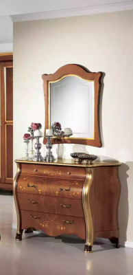 Bedroom Furniture Chest of drawers with Mirror Luxury Classic Furniture Set 2pcs