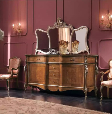 Sideboard with Mirror Living room Sideboard Furniture Design Wardrobe Brown new