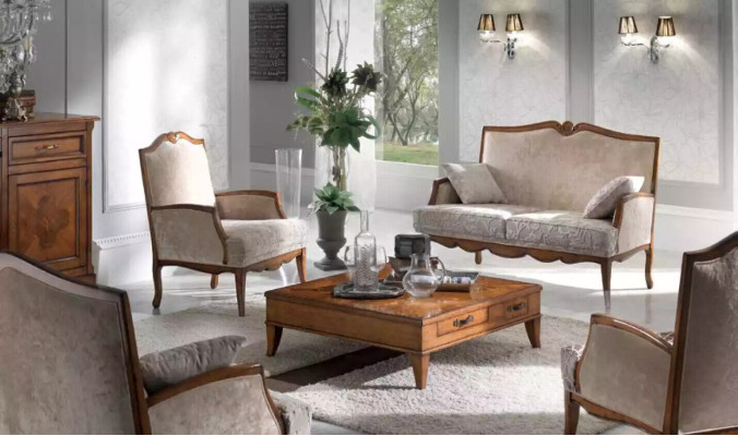 Living room Set Armchair Coffee table Sofa 2 Seater Upholstery Seater Luxury Beige new