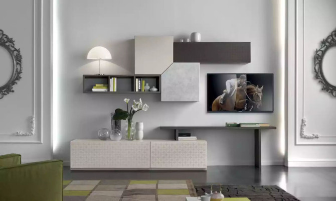 TV Wardrobe Italian Furniture Living room Luxury Sideboard Wall unit Wood