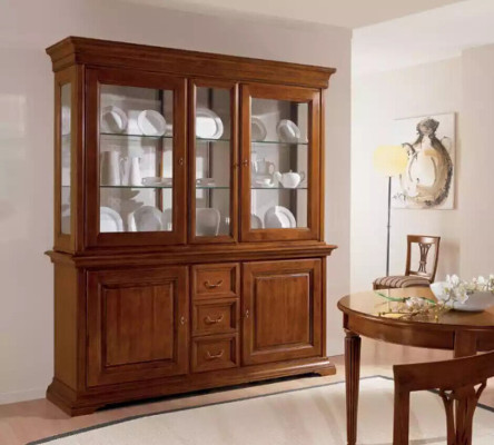 Classic Display Case Italian Luxury Furniture Showcases Wooden Cabinet Design Wardrobe