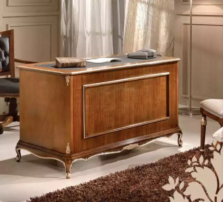 Elegant brown wooden desk bookshelf office furniture sets 2 pieces. set
