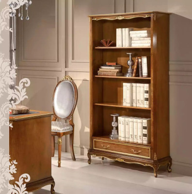 Elegant brown wooden desk bookshelf office furniture sets 2 pieces. set